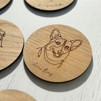 Wooden Dog Breed Personalised Dog Coaster, 6 of 8