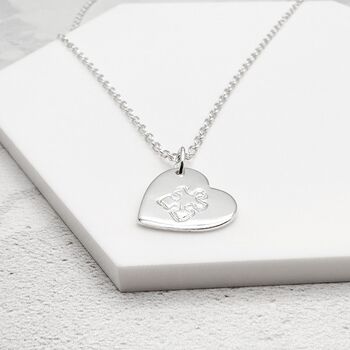 Autism Jigsaw Heart Necklace Sterling Silver, 7 of 9