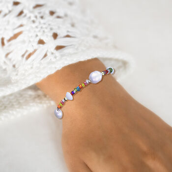Rainbow Multicoloured Seed Bead And Pearl Bracelet, 2 of 5