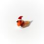 Hand Blown Tiny Glass Robin In Santa Hat, thumbnail 4 of 5