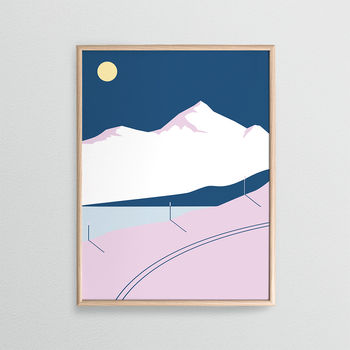 Blue Mountains 03 Fine Art Winter Skiing Print, 2 of 4