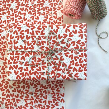 Love Bug Ladybird Wrapping Paper Or Gift Wrap Set By Half Pint Home