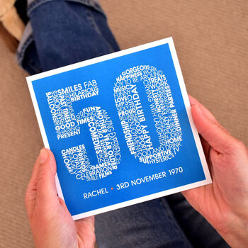 Personalised Name And Date 50th Birthday Card, 2 of 4