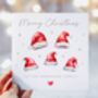 Personalised Family Santa Hats Christmas Card *Up To Six Santa Hats, thumbnail 3 of 6