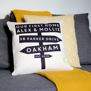 Personalised First Home Cushion Gift For Him Her House, 4 of 5