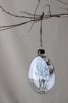 Dried Flower Glass Christmas Tree Baubles, 6 of 6