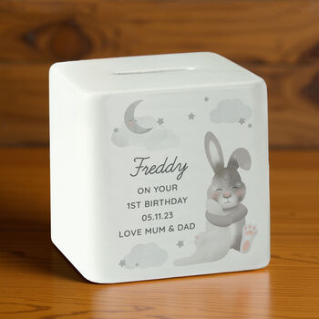 Personalised Baby Bunny Money Box, 4 of 7
