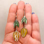 Yellow Flower Statement Drop Earrings For Her, thumbnail 8 of 11