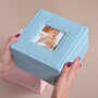 Personalised Baby Keepsake And Photo Box In Blue, thumbnail 1 of 6