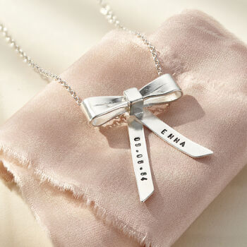 Personalised Bow Charm Necklace, 5 of 9