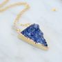 Druzy Triangle Gold Necklace, thumbnail 3 of 7