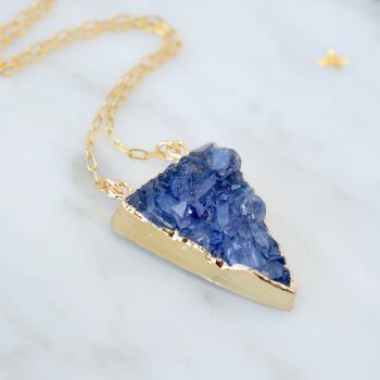 Druzy Triangle Gold Necklace, 3 of 7