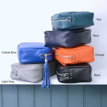 Personalised Elsa Leather Crossbody Boxy Bag, 3 of 10