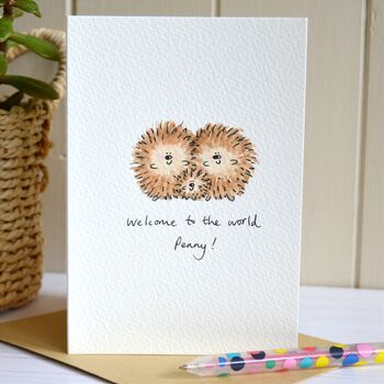 Personalised Hedgehog Family Handmade Card, 3 of 7