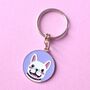 French Bulldog Enamel Keyring, thumbnail 1 of 2