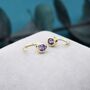Amethyst Purple 4mm Cz Huggie Hoop Earrings, thumbnail 6 of 12