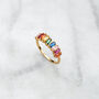 Rainbow Baguette Crystal Ring, thumbnail 3 of 9
