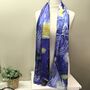 Ladies Double Sided 100% Silk Scarf Blue, thumbnail 1 of 6