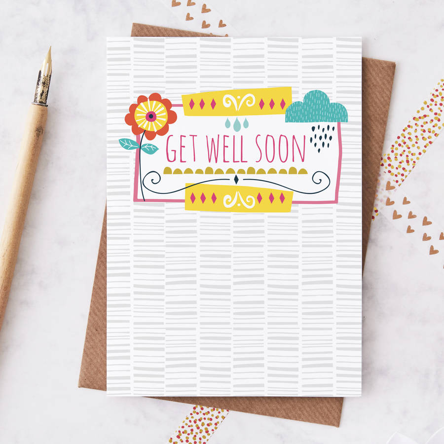 get well soon greetings card by jessica hogarth | notonthehighstreet.com
