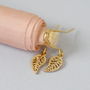 Gold Plated Leaf Filigree Earrings, thumbnail 6 of 9