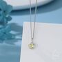Sterling Silver Citrine Yellow Cz Bubble Pendant Necklace, thumbnail 1 of 12