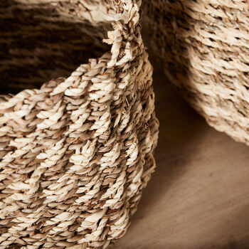 Whitley Set Of Three Round Seagrass Baskets, 5 of 5