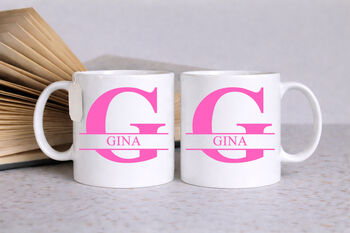 Personalised Initial And Name Mug – 10oz Glossy White, 7 of 8