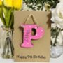 Personalised 9th Letter Birthday Wooden Keepsake Card, thumbnail 3 of 5