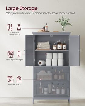 Bathroom Cabinet Freestanding Kitchen Storage Unit, 4 of 11