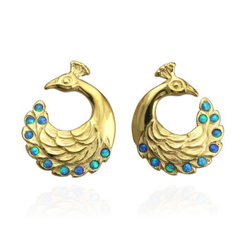 Peacock Earrings With Or Without Opals, 3 of 9