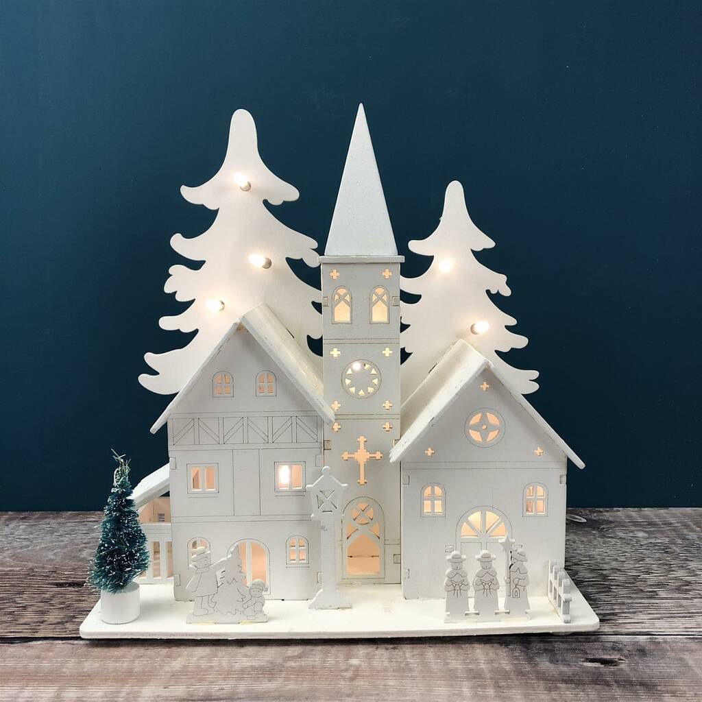 All White Christmas Village 