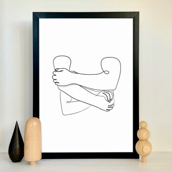 Hold Me Tight Minimal Line Drawing Art Print, 3 of 6