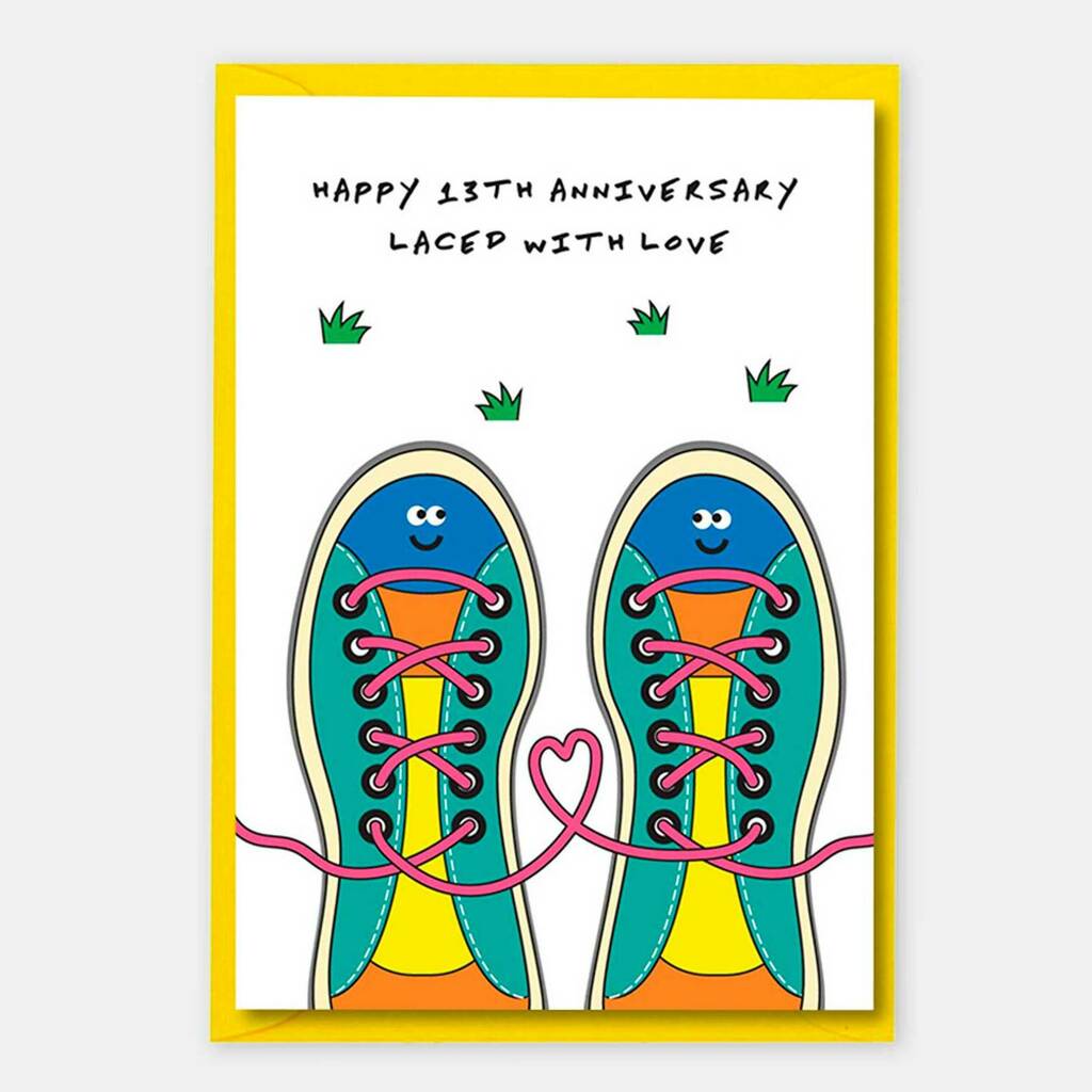 13th Anniversary Card Lace Wedding Anniversary Card