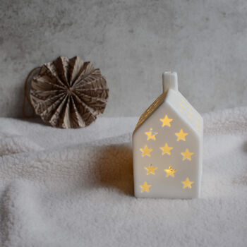 Ceramic Starry House With LED Mantle Ornament, 2 of 4