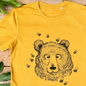 Bumble Bee Bear Organic T Shirt, 4 of 7