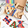 Personalised Boy's Wooden Bunting Name Craft Kit, thumbnail 1 of 4
