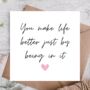 Better Life Anniversary Card | Card For Husband, thumbnail 1 of 3