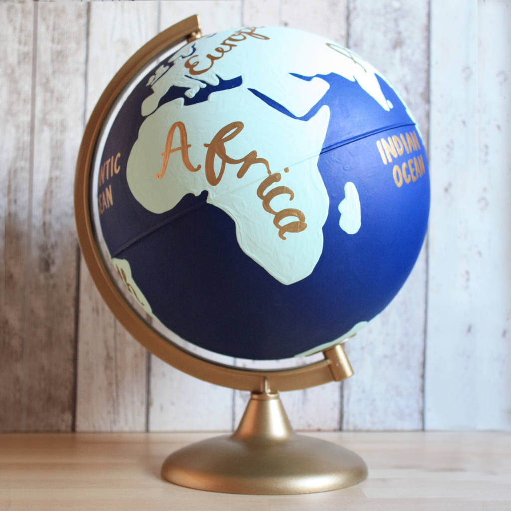 Travel Destination Hand Painted Globe