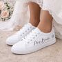 Personalised Bridal Prom White Lace Up Trainers, thumbnail 1 of 3