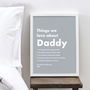 Personalised Things I Love About Dad Grey Bold Print, thumbnail 1 of 3