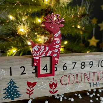 Reindeer Wooden Calendar Advent Rule, 2 of 2