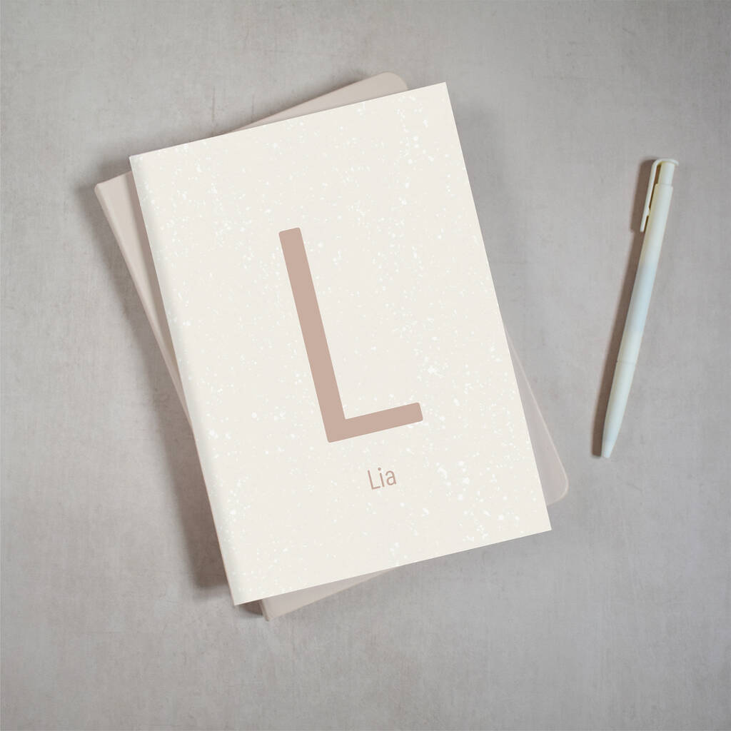 Personalised Initial Notebook Blush Pink By Três Paper + Co