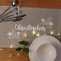 Personalised Linen Christmas Holly Placemat, thumbnail 1 of 3