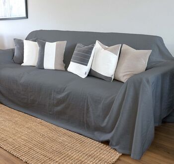 Stonewashed Linen Couch Cover, 5 of 7