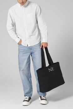 Personalized Quilted Tote Bag, Custom Monogram, 4 of 4