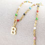 Colourful Beaded Initial Charm Necklace, thumbnail 11 of 12
