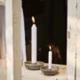 Distressed Metal And Rattan Candle Holder And Candle Set, thumbnail 1 of 3