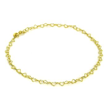 9ct Yellow Gold Open Hearts Anklet, 2 of 3