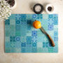 Turquoise Blue Teal 'Mixed Tiles' Chopping Board, thumbnail 1 of 10