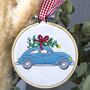 Cute Christmas Tree Embroidered Hanging Decoration, thumbnail 1 of 3